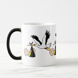 Pasgeboren Baby en Stork Magische Mok