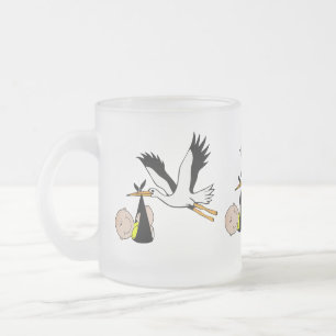 Pasgeboren Baby en Stork Matglas Koffiemok