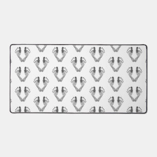 Pasgeboren Baby Footprints Patroon Bureaumat