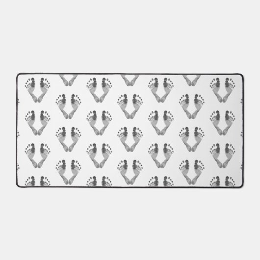 Pasgeboren Baby Footprints Patroon Bureaumat (Voorkant)