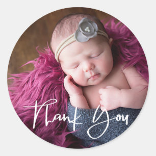Pasgeboren Baby Foto Bedankt Sticker