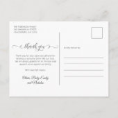 Pasgeboren Baby Foto Collage Moderne Script Bedank Briefkaart (Achterkant)