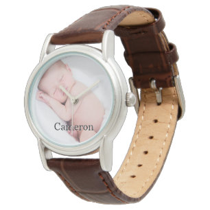 Pasgeboren baby foto en naam horloge