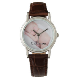 Pasgeboren baby foto en naam horloge