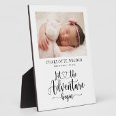 Pasgeboren Baby Foto Geboorte Stats Plaque Fotoplaat (Zijkant)