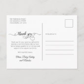 Pasgeboren Baby Foto Moderne Calligrafie Bedankt  Briefkaart (Achterkant)