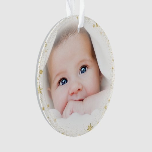 Pasgeboren Baby Foto Ornament (voorkant)