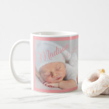 Pasgeboren Baby Foto Typografie Roze