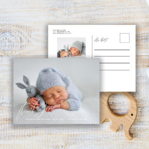 Pasgeboren Baby Geboorte Aankondiging Foto Dank u Briefkaart