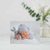 Pasgeboren Baby Geboorte Aankondiging Foto Dank u Briefkaart (Staand voorkant)