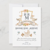 Pasgeboren Baby Geboorte Aankondiging Monogram Sto (Voorkant)