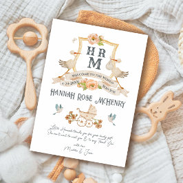 Pasgeboren Baby Geboorte Aankondiging Monogram Sto