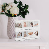 Pasgeboren Baby geboorte Stats Foto Collage & Mono