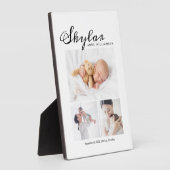 Pasgeboren Baby geboorte Stats Foto collage White Fotoplaat (Zijkant)