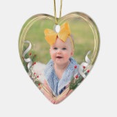 Pasgeboren Baby Geboorteinfo Custom Photo 1st Xmas Keramisch Ornament (Links)