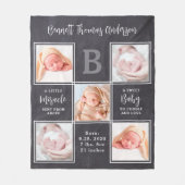 Pasgeboren Baby gepersonaliseerd gedicht 5 Foto co Fleece Deken (Voorkant)