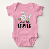 Pasgeboren baby Girls Pasen Bunny Romper (Voorkant)
