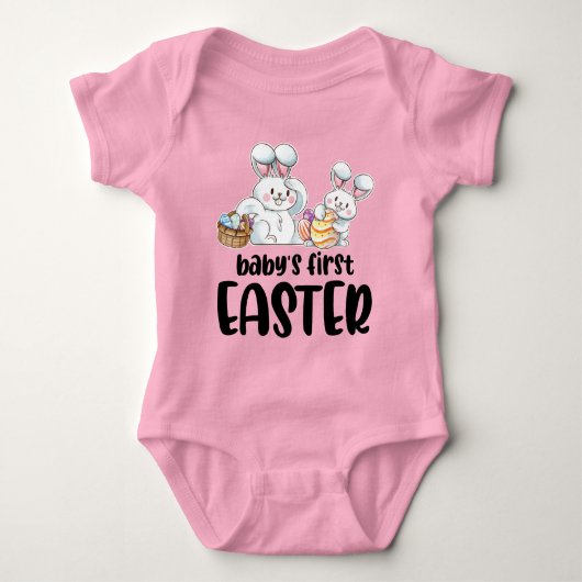 Pasgeboren baby Girls Pasen Bunny Romper (Voorkant)