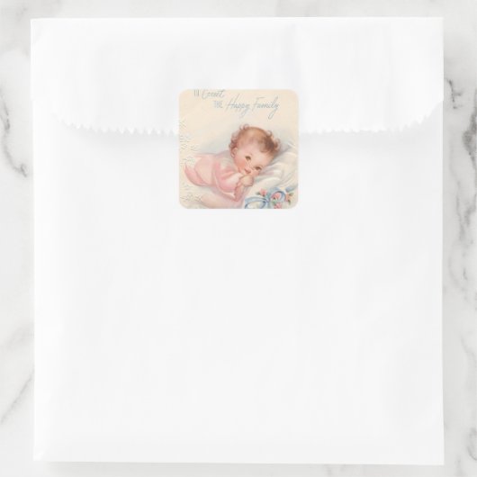  pasgeboren baby groeten sticker (Tas)