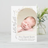 Pasgeboren baby Introductie babymeisje Geboortepla Aankondiging (Staand voorkant)