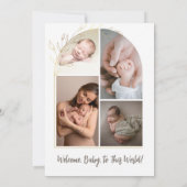 Pasgeboren baby Introductie babymeisje Geboortepla Aankondiging (Achterkant)