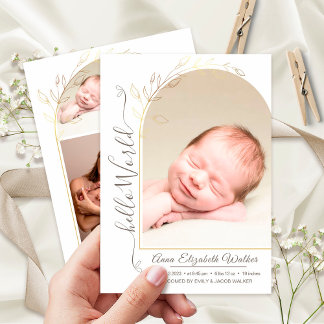 Pasgeboren baby Introductie babymeisje Geboortepla Aankondiging