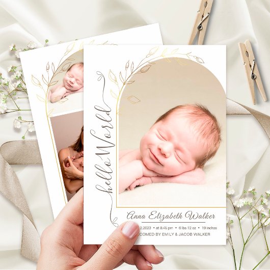 Pasgeboren baby Introductie babymeisje Geboortepla Aankondiging