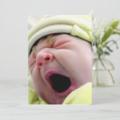 Pasgeboren baby jongen aankondiging dank u bericht (Staand voorkant)