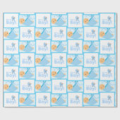 Pasgeboren Baby Jongen Douche Schattige Pastel Bla Cadeaupapier (Vlak)