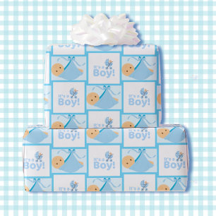 Pasgeboren Baby Jongen Douche Schattige Pastel Bla Cadeaupapier