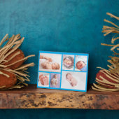 Pasgeboren baby jongen Gepersonaliseerd 6 Foto bla Fotoplaat (Zijkant)