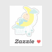 Pasgeboren baby-jongen Persoonlijke naam/DOB-Stick Sticker (Vel)
