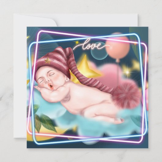 Pasgeboren Baby Kaart (Voorkant)