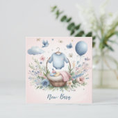 Pasgeboren baby kaart (Staand voorkant)