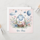 Pasgeboren baby kaart (Voorkant / Achterkant in situ)