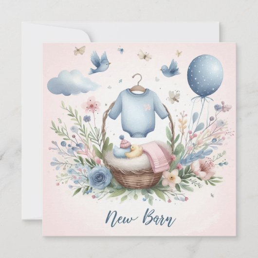 Pasgeboren baby kaart (Voorkant)