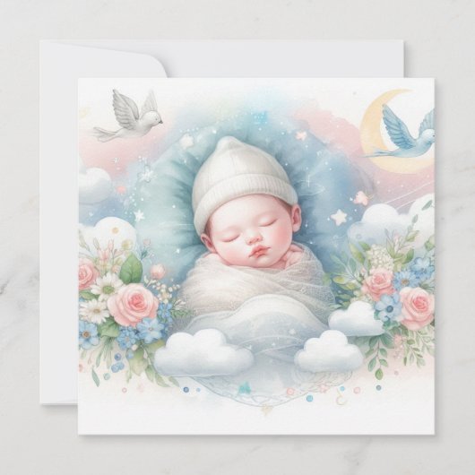 Pasgeboren baby kaart (Voorkant)