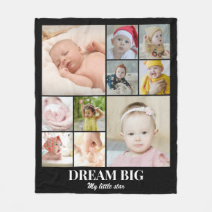 Pasgeboren Baby Kinderen Familie Fotocollage 10 Fo Fleece Deken