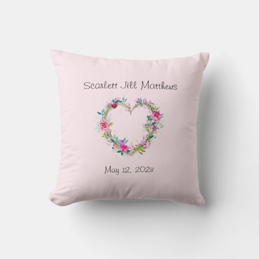 Pasgeboren baby kussen monogram (Voorkant)