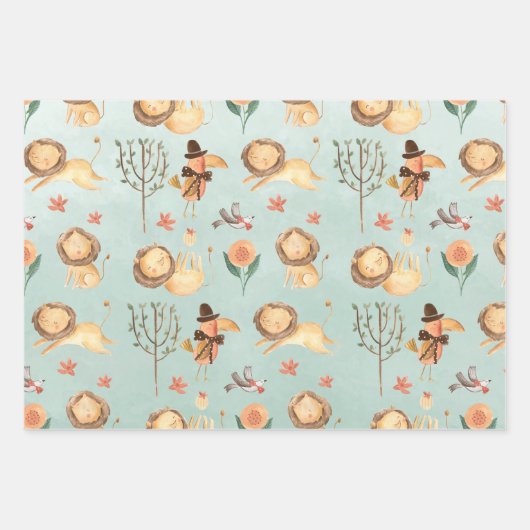 Pasgeboren Baby leeuwen die de wereld aan het lich Inpakpapier Vel (Voorkant 2)