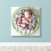 Pasgeboren Baby Liefde Foto Afbeelding Persoonlijk Canvas Afdruk (Insitu (Houten vloer))