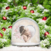 Pasgeboren Baby Meisje Custom 2Photo Welkom Script Sneeuwbol (Kerstmis)