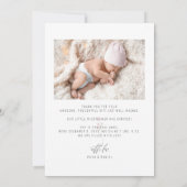 Pasgeboren baby meisje dank u foto geboorte aankondiging (Achterkant)