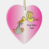 Pasgeboren baby-meisje - een vliegende winkelbeste keramisch ornament (Rechts)