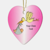 Pasgeboren baby-meisje - een vliegende winkelbeste keramisch ornament (Links)