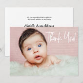 Pasgeboren baby meisje foto modern dank u aankondiging (Voorkant / Achterkant)