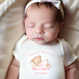 Pasgeboren baby-meisje Naam Gepersonaliseerde roze Romper