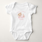 Pasgeboren baby-meisje Naam Gepersonaliseerde roze Romper (Voorkant)