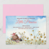 Pasgeboren baby meisje prinses kroon aankondiging  (Voorkant / Achterkant)