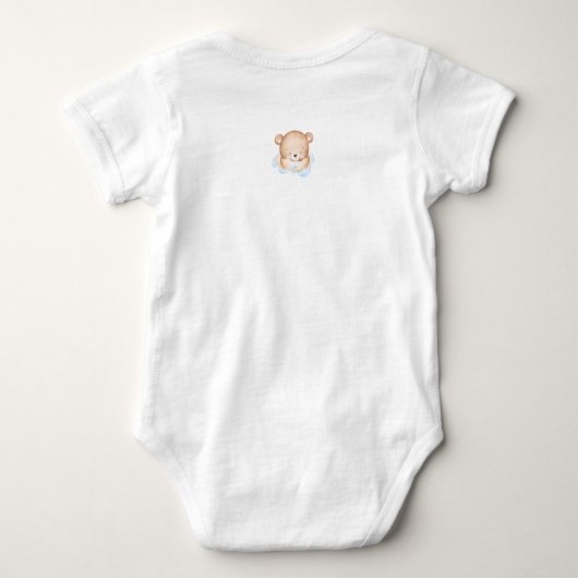 Pasgeboren baby Naam Blauw Beer Baby Romper (Achterkant)